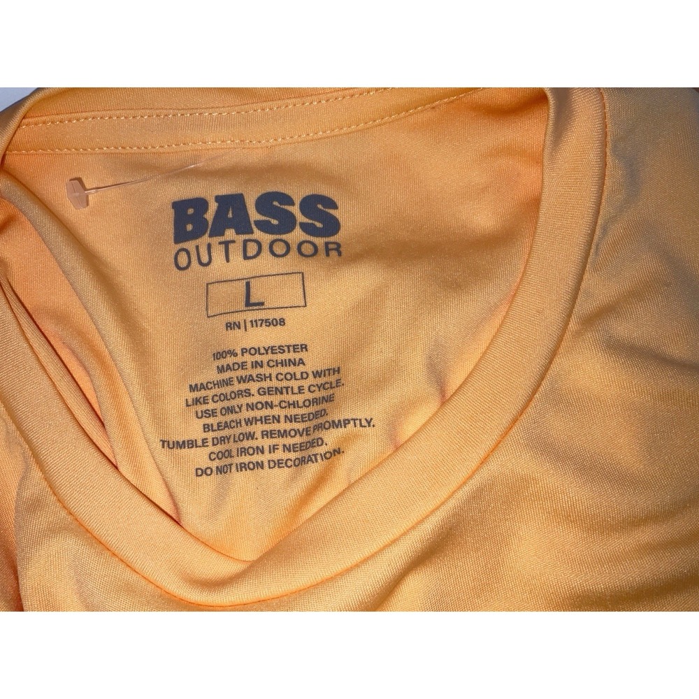 NWOT Men's Bass Outdoor Short Sleeve Quick Dry Graphic T-shirt Orange - Large - Picture 4 of 4